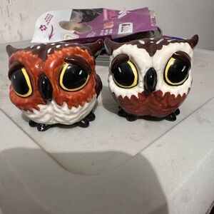 Ceramic Owl Figurines Set